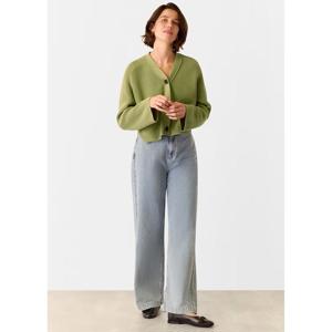 Whistles Green Nala Cotton Cardigan